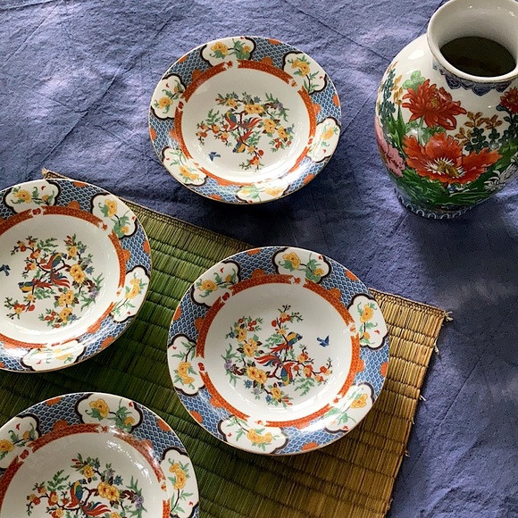 Liling Imperial Garden Rimmed Soup Salad Bowl Set - Picture 10 of 15